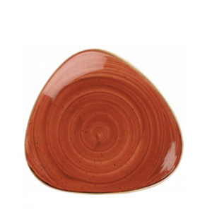 Churchill’s Stonecast triangle bowl 185mm in spiced orange.