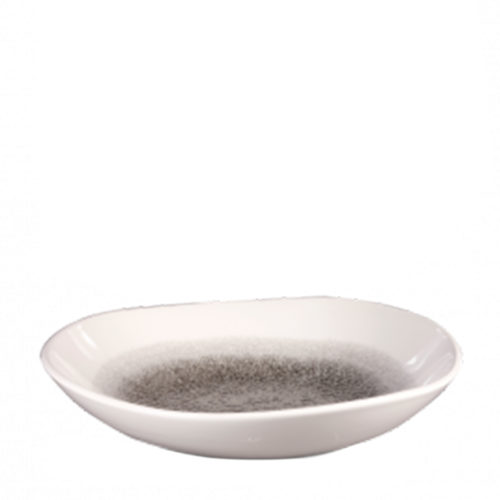 Side view of Churchill’s organic round bowl in grey.