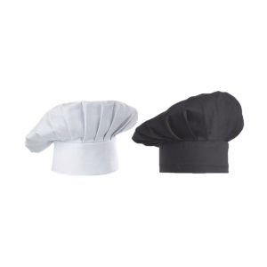 A black and a white mushroom chef hat.