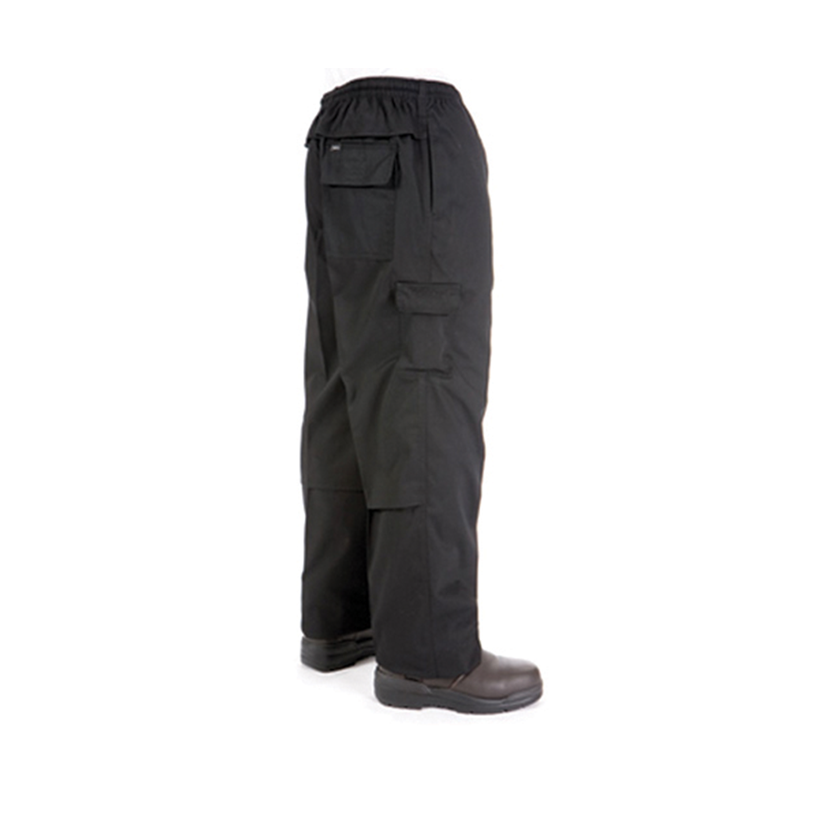 black cargo pants with white stitching mens