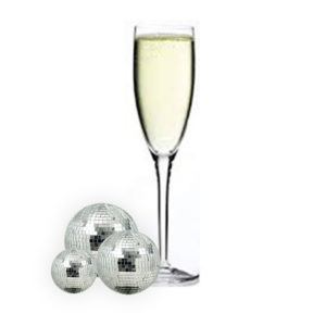 Filled michelangelo masterpiece champagne flute by Luigi Bormioli.