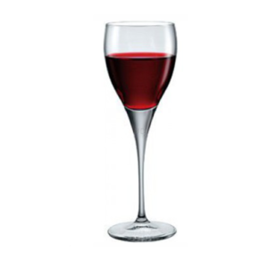 Filled Michelangelo masterpiece crystal liqueur glass by Luigi Bormioli.