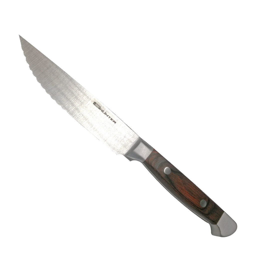 ELEGANT STEAK KNIFE SHARP TIP 125MM (WOOD) By Grunter Core Catering
