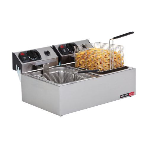 Table top double pan fish fryer