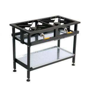 The gas boiling table with 2 straight burners by Anvil.
