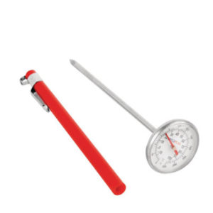 A pocket dial thermometer.