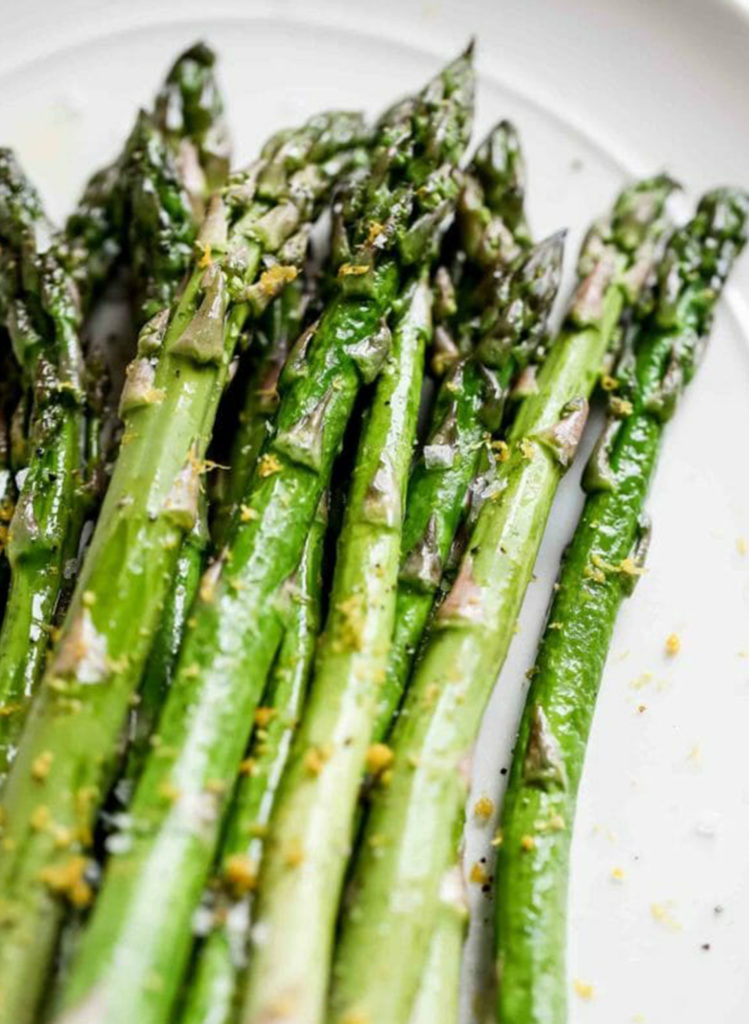 Asparagus cooked sous vide.