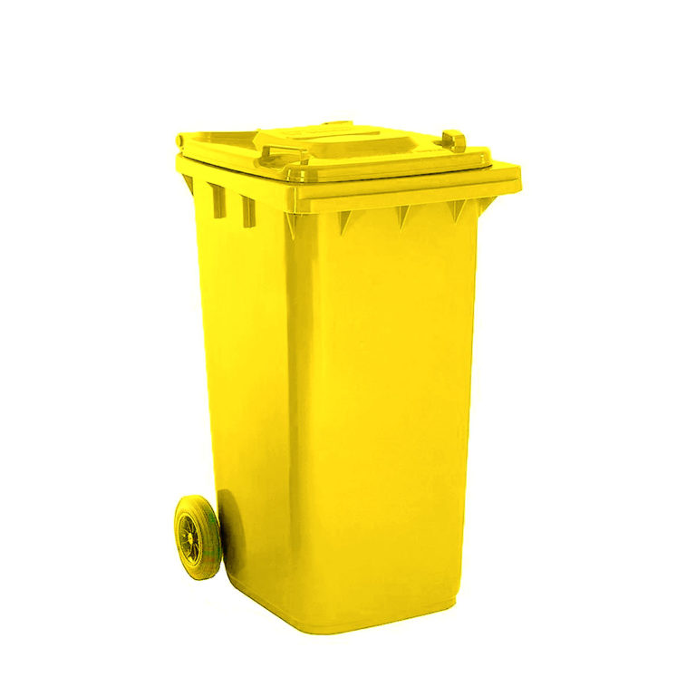 MOBILE REFUSE BIN 130L YELLOW Core Catering
