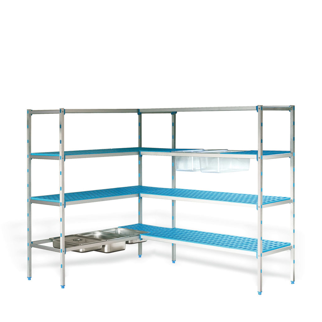 PLASTIC SHELVING CORNER UNIT 1263X555X1750MM By Pujadas Core Catering