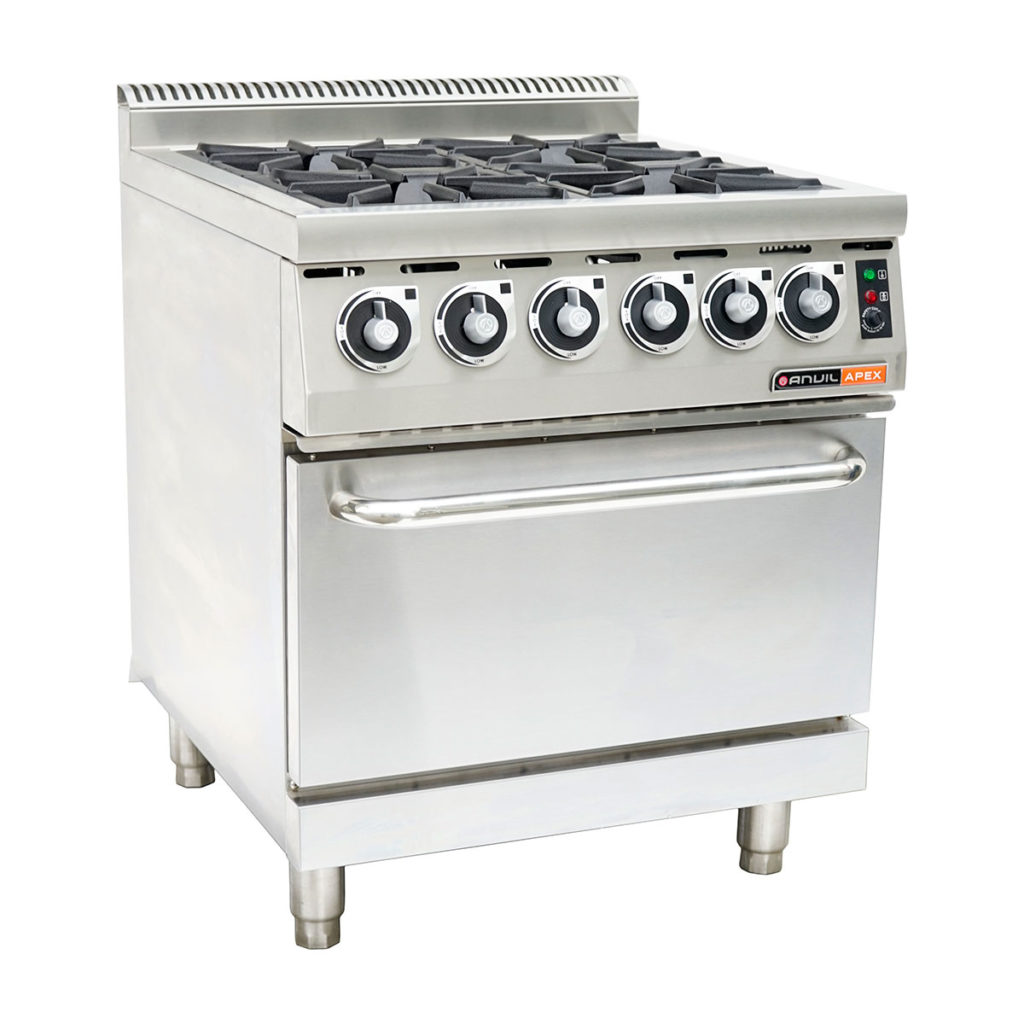 GAS STOVE 4 BURNER WITH ELECTRIC OVEN By Anvil Core Catering