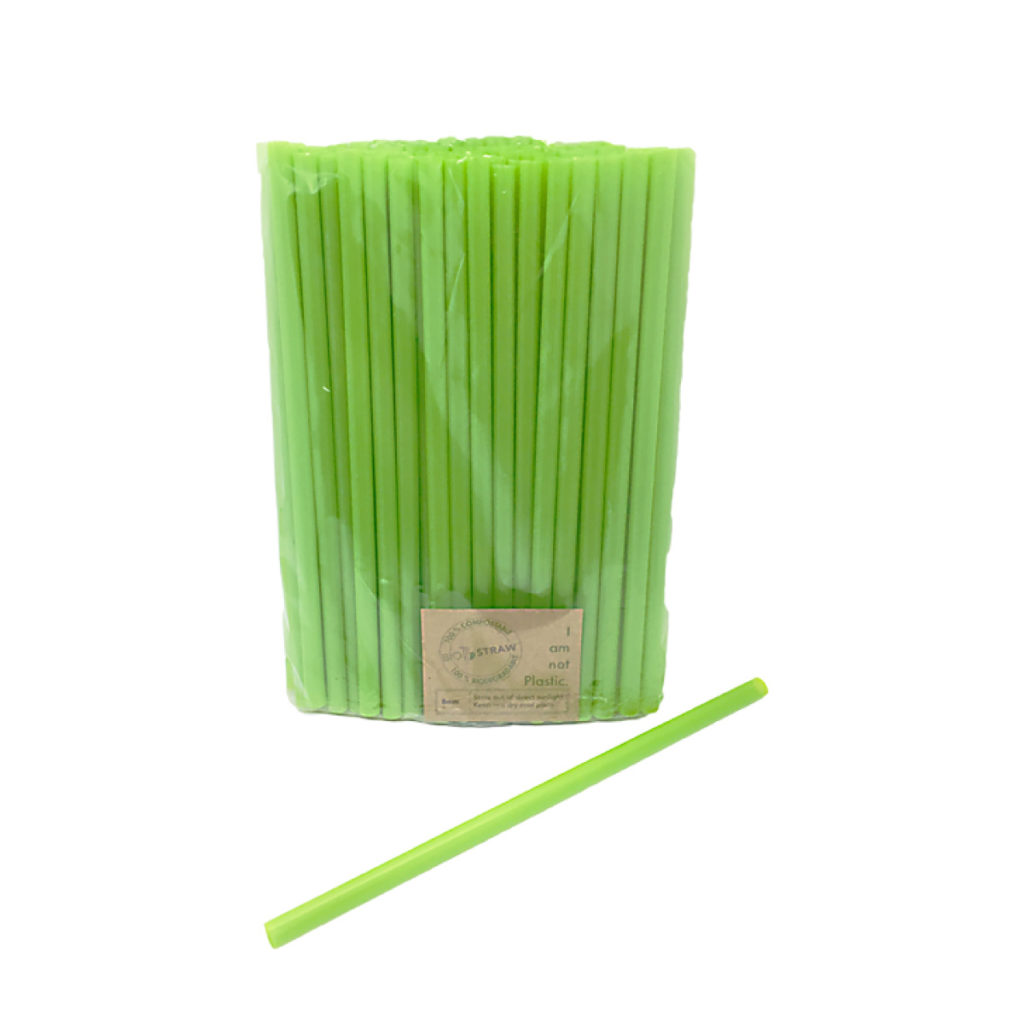 BIO SUGAR CANE STRAWS GREEN 8MM UNWRAPPED 100 UNITS *RANDBURG STORE
