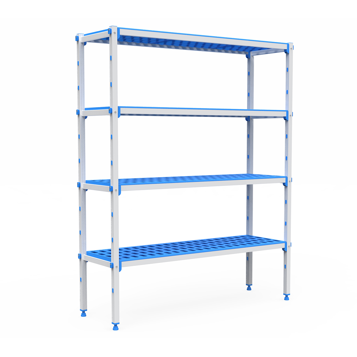 ALUMINIUM AND PLASTIC SHELVING UNIT 1263X555X1750MM FREE STANDING By
