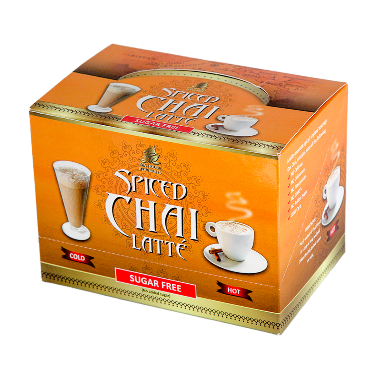 SPICED CHAI LATTE BOX 12 PIECE SUGAR FREE By Tea House Beverages