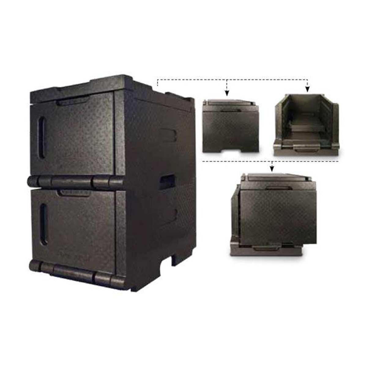 GN INSULATED FOOD TRANSPORT CONTAINER 48L BLACK By Araven Core Catering