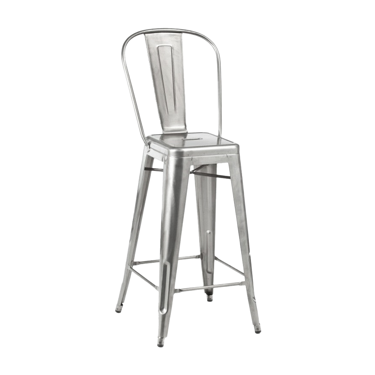 METAL TOLIX BAR STOOL WITH ROUNDED BACK Raw Steel Core Catering