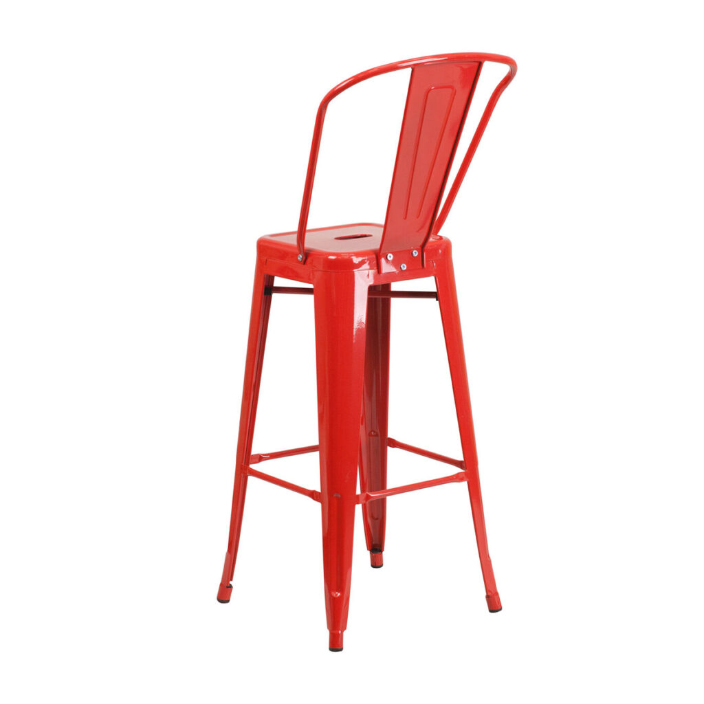 METAL TOLIX BAR STOOL WITH ROUNDED BACK Red Core Catering