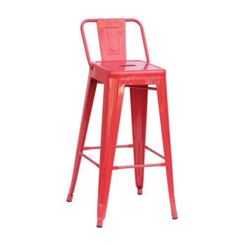 METAL TOLIX BAR STOOL SQUARE BACK Red Core Catering