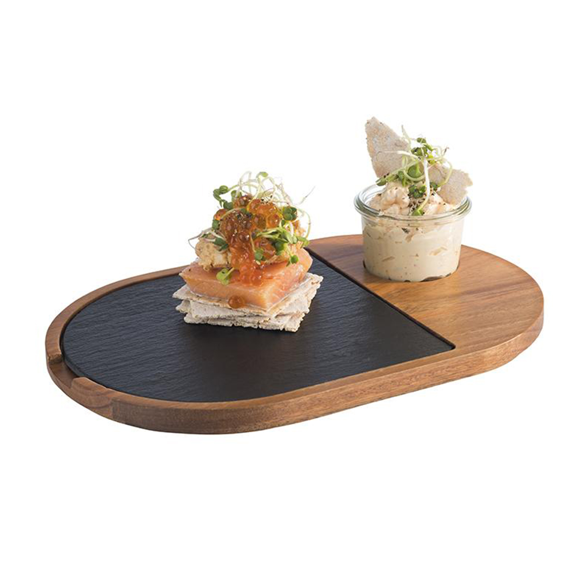 WOODEN SERVING BOARD 2 PIECE SET By APS Core Catering