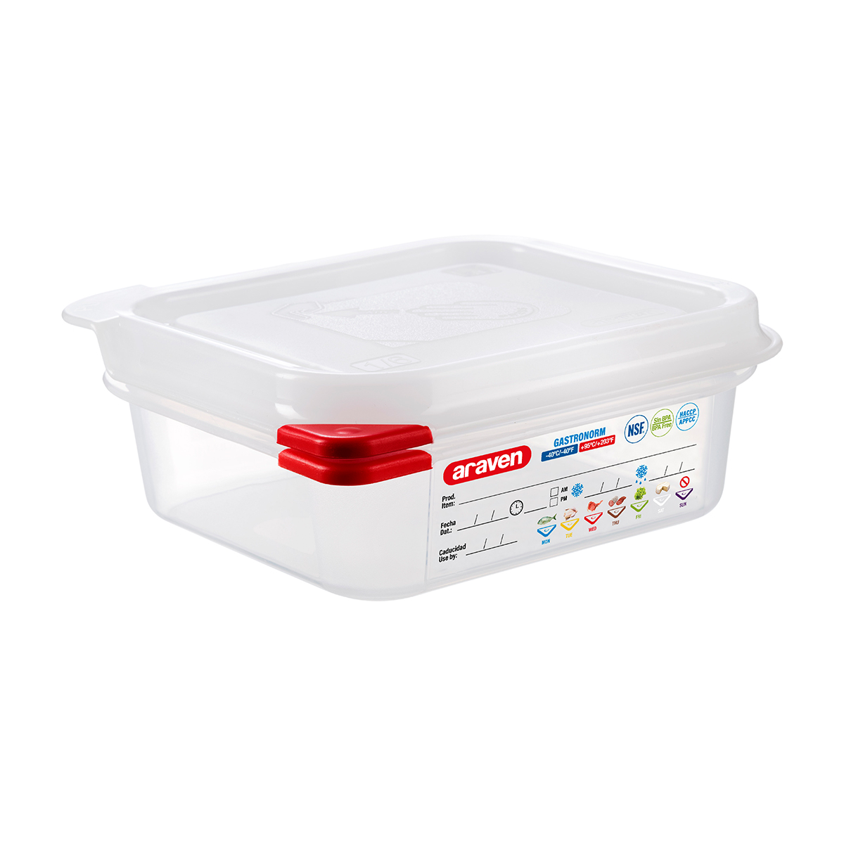 GN 1/6 AIRTIGHT CONTAINER 65MM By Araven Core Catering