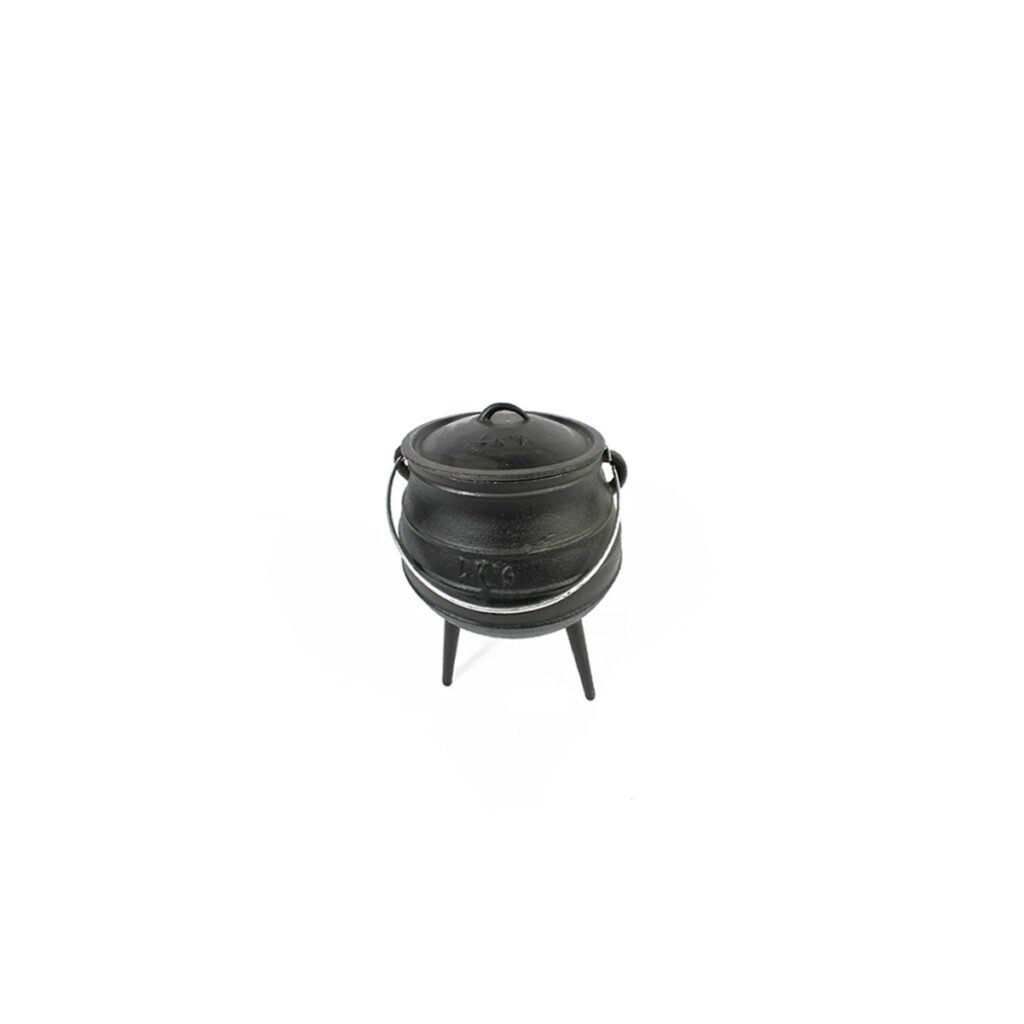 CAST IRON MINIATURE POTJIE POT 0.05L 3LEG BLACK